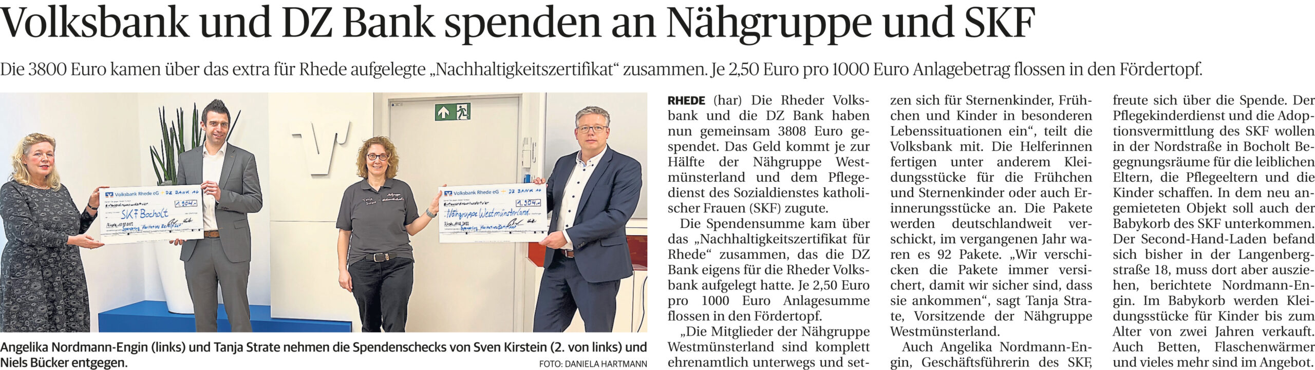 Zeitungsartikel Eingangmenü